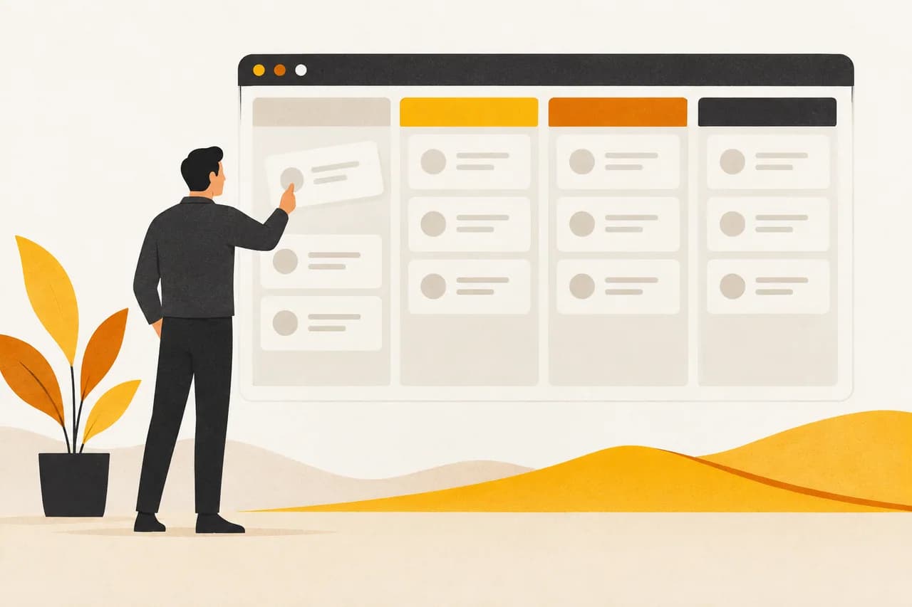 Иллюстрация работы с карточками обращений в колонках CRM
